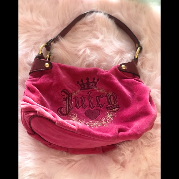 Juicy Couture Handbags - Juicy couture hot pink shoulder purse vintage